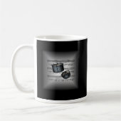 Snare Drum ~ 3-D Sheet Music ~ Silver & Black Back Kaffeetasse (Links)