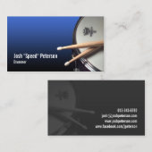 Snare Drum Blue Drummer Musician Business Card Visitenkarte (Vorne/Hinten)