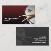 Snare Drum Brown Drummer Musician Business Card Visitenkarte (Vorne/Hinten)