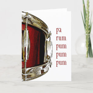 Snare Drum Christmas Card Drummer Boy Drumming Feiertagskarte