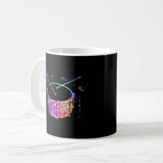 Snare Drum Instrument Silhouette Kaffeetasse (Vorderseite Links)