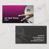 Snare Drum Lila Drummer Musician Business Card Visitenkarte (Vorne/Hinten)