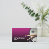 Snare Drum Lila Drummer Musician Business Card Visitenkarte (Stehend Vorderseite)