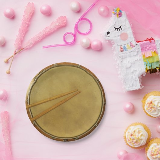 Snare Drum mit Sticks Pappteller (Party)