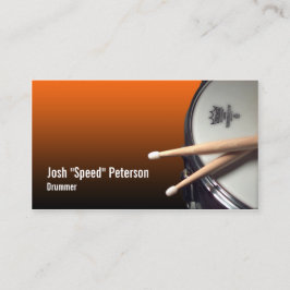 Snare Drum Orange Drummer Musician Business Card Visitenkarte
