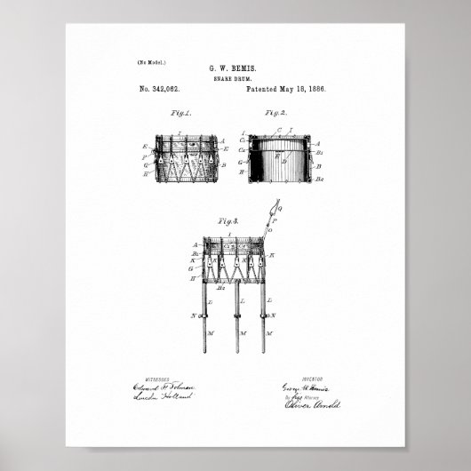 Snare Drum Patent Poster (Vorne)