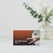 Snare Drum Red Drummer Musician Business Card Visitenkarte (Stehend Vorderseite)