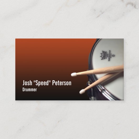 Snare Drum Red Drummer Musician Business Card Visitenkarte (Vorderseite)