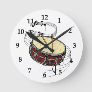 Snare Drum Runde Wanduhr