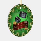 Snare Drums ~ Musical Scroll ~ Frohe Weihnachten ~ Keramik Ornament (Rechts)