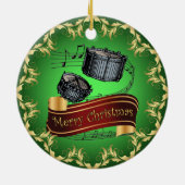 Snare Drums ~ Musical Scroll ~ Frohe Weihnachten ~ Keramik Ornament (Hinten)