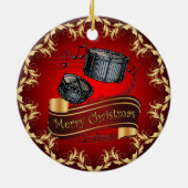 Snare Drums ~ Musical Scroll ~ Frohe Weihnachten ~ Keramik Ornament (Hinten)
