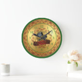 Snare Drums - Musical Scroll - Merry Christmas Große Wanduhr (Zuhause)