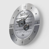 Snare Drums ~ Sheet Music ~ Brushed Silver Color ~ Große Wanduhr (Winkel)