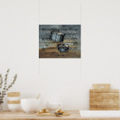 Snare Drums ~ Sheet Music on Barnwood Background Poster (Küche)