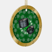 Snare Drums ~ Silver ~ Green ~ Gold ~ Weihnachten Keramik Ornament (Rechts)