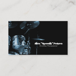 Snare und Tom Blue Drummer Business Card Visitenkarte