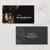 Snare und Tom Brown Drummer Business Card Visitenkarte (Vorne/Hinten)