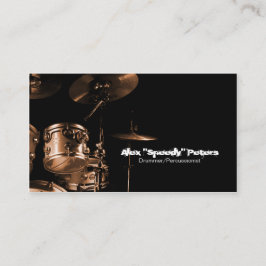 Snare und Tom Brown Drummer Business Card Visitenkarte