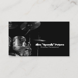 Snare und Tom Gray Drummer Business Card Visitenkarte
