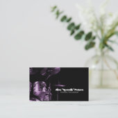 Snare und Tom Lila Drummer Business Card Visitenkarte (Stehend Vorderseite)