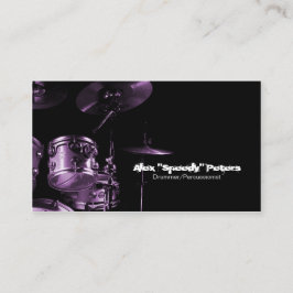 Snare und Tom Lila Drummer Business Card Visitenkarte