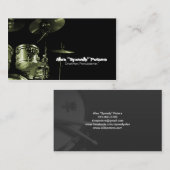 Snare und Tom Ochre Drummer Business Card Visitenkarte (Vorne/Hinten)