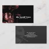 Snare und Tom Red Drummer Business Card Visitenkarte (Vorne/Hinten)