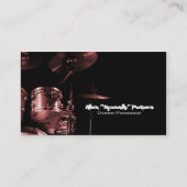 Snare und Tom Red Drummer Business Card Visitenkarte (Vorderseite)