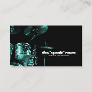 Snare und Tom Turquoise Drummer Business Card Visitenkarte