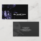 Snare und Tom Violet Drummer Business Card Visitenkarte (Vorne/Hinten)