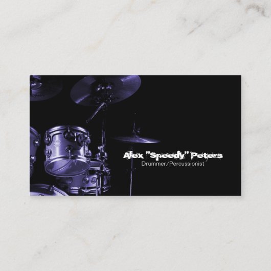 Snare und Tom Violet Drummer Business Card Visitenkarte (Vorderseite)