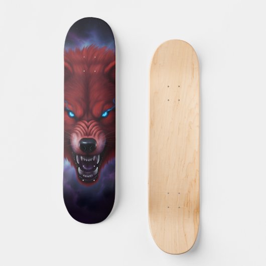 Snaring red wolf Skateboard (Vorderseite)