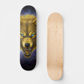 Snaring yellow wolf Skateboard (Vorderseite)