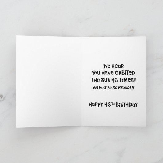 Snarky 46. Geburtstag Karte (Innenseite)