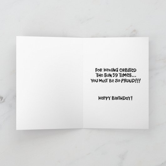 Snarky 59. Geburtstag Karte (Innenseite)