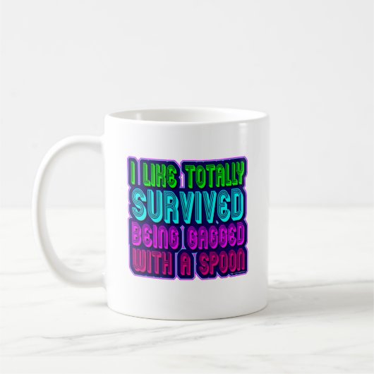 Snarky Aighties Spoon Funny Parody Slogan Kaffeetasse (Links)