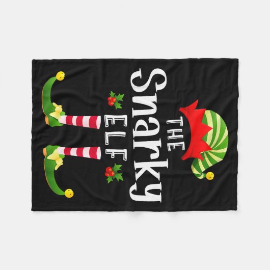 Snarky Christmas Elf Matching Pajama X-mas Party Fleecedecke (Vorderseite (Horizontal))