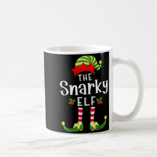 Snarky Christmas Elf Matching Pajama X-mas Party Kaffeetasse (Rechts)