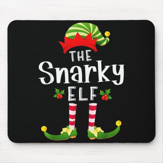 Snarky Christmas Elf Matching Pajama X-mas Party Mousepad (Vorne)