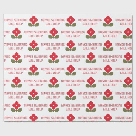 Snarky Cross Stitch Funny Adult Humor Irreversible Geschenkpapier (Flach)