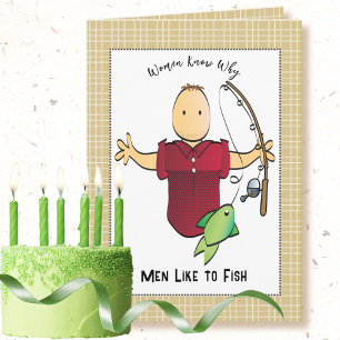 Snarky Fish Male Cartoon Joke Birthday Karte