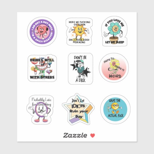 Snarky Funny Vinyl Stickers Aufkleber (Blatt)