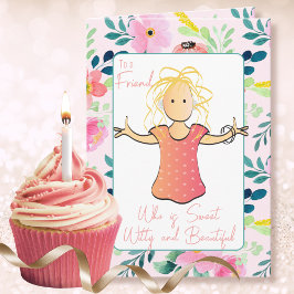Snarky Funny Woman Cartoon Sassy Birthday Card Karte