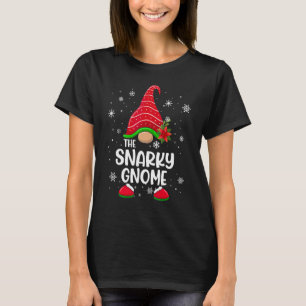 Snarky Gnome Buffalo Karo Gitter Passende Familie T-Shirt