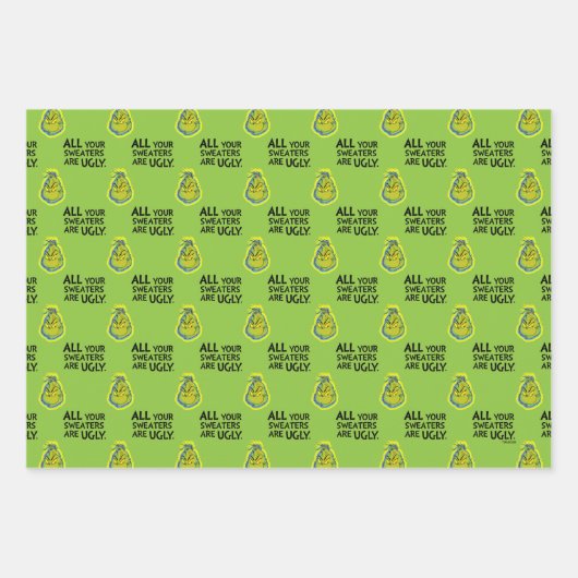 Snarky Grinch | Alle deine Pullover sind hässlich Geschenkpapier Set (Vorderseite 3)