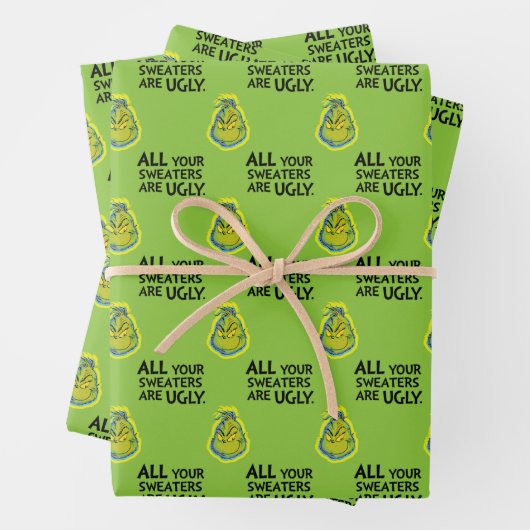 Snarky Grinch | Alle deine Pullover sind hässlich Geschenkpapier Set (Beispiel)