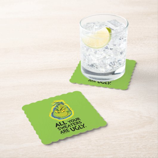 Snarky Grinch | Alle deine Pullover sind hässlich Untersetzer (Vor Ort)