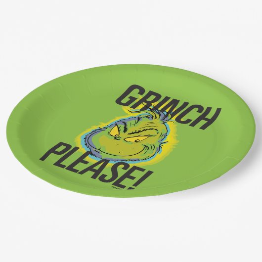 Snarky Grinch | Funny Grinch Bitte Pappteller (Schrägansicht)