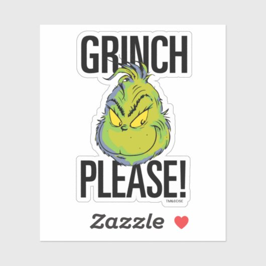 Snarky Grinch | Funny Grinch Bitte zitieren Aufkleber (Blatt)